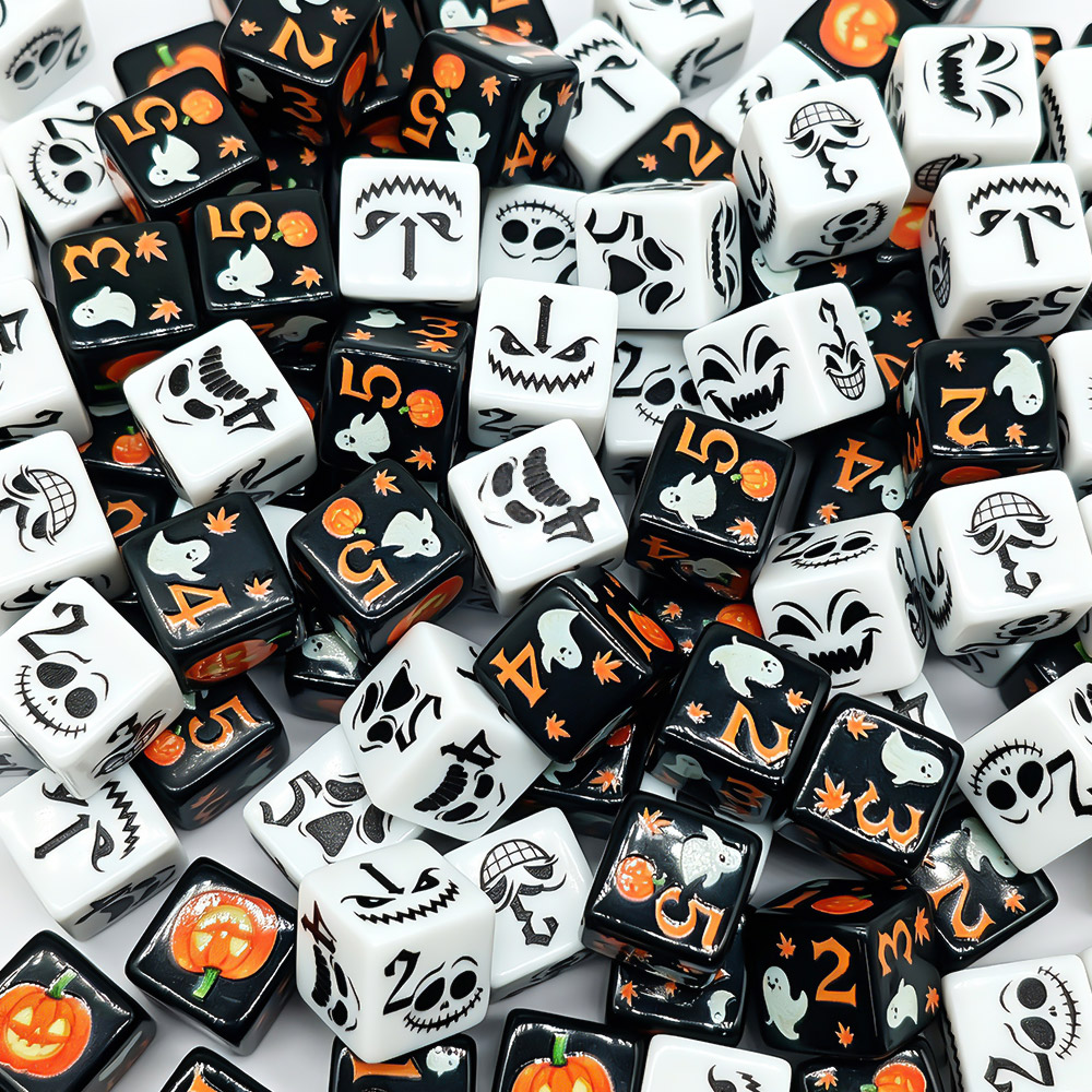 Board Game Horror - 100 قطعة من مكعبات الأكريليك المطبوعة