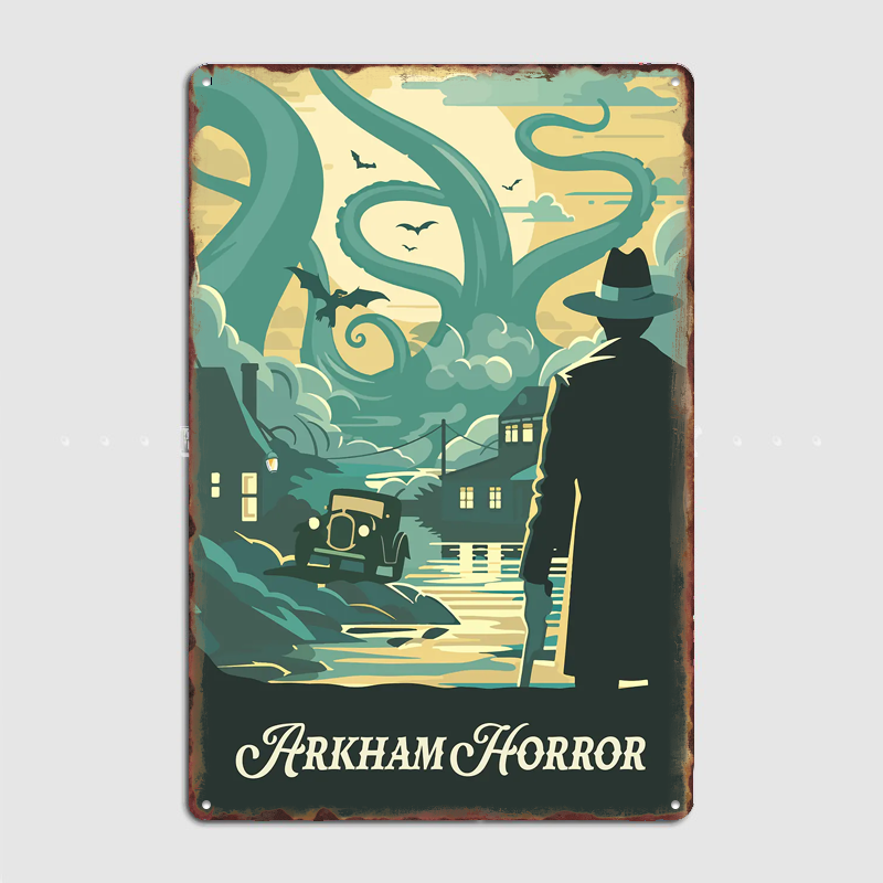 لافتة معدنية مستوحاة من لعبة آ - مراجعة Board Game Horror وسعره