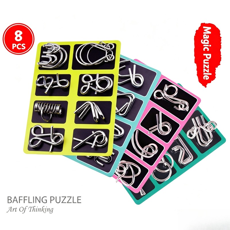 مجموعة ألغاز معدنية من 8 قطع،  - مراجعة Board Game Idea وسعره