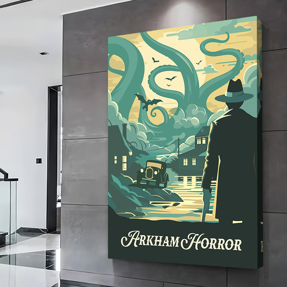 ملصق مطبوع مستوحى من لعبة آركه - مراجعة Board Game Horror وسعره