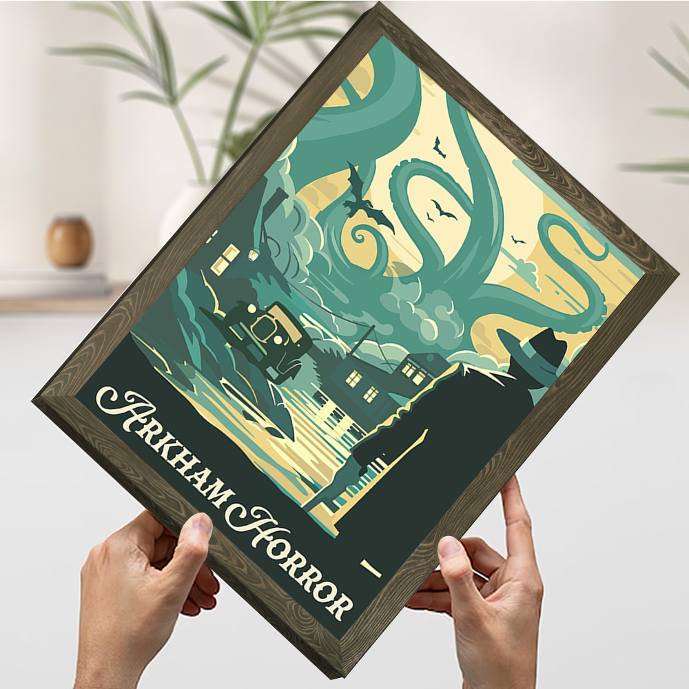 ملصق مطبوع مستوحى من لعبة آركه - مراجعة Board Game Horror وسعره