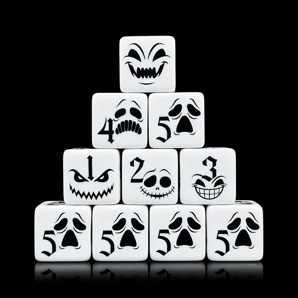 12 قطعة من مكعبات النرد D6 بتص - مراجعة Board Game Horror وسعره